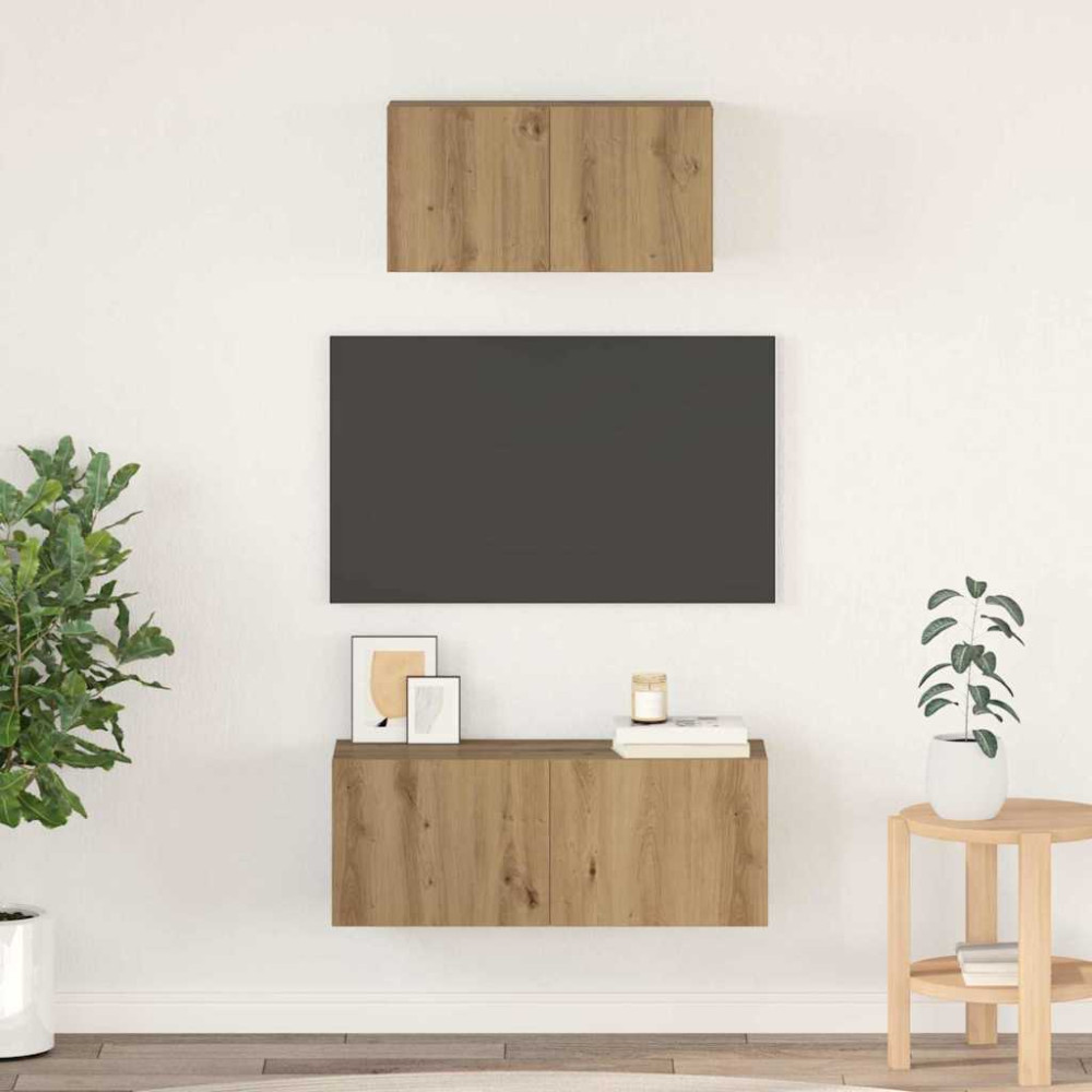 TV-bänkset 2 pcs artisan ek 80 x 30 x 30 cm Konstruerat trä