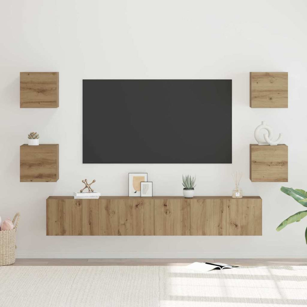 TV-bänkset 7 pcs artisan ek 60 x 30 x 30 cm Konstruerat trä
