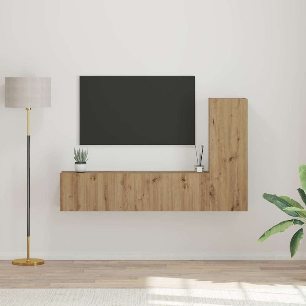 TV-bänkset 3 pcs artisan ek 60 x 30 x 30 cm Konstruerat trä