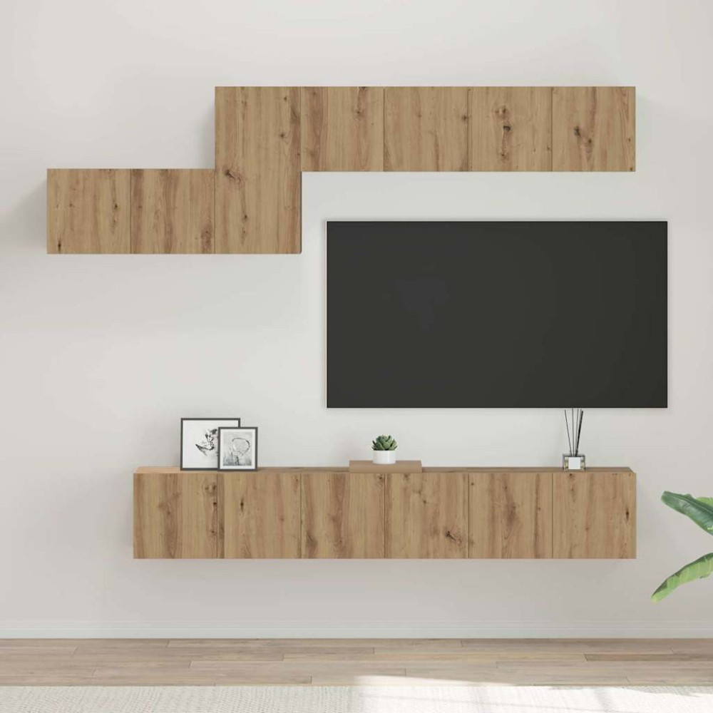 TV-bänkset 7 pcs artisan ek 60 x 30 x 30 cm Konstruerat trä