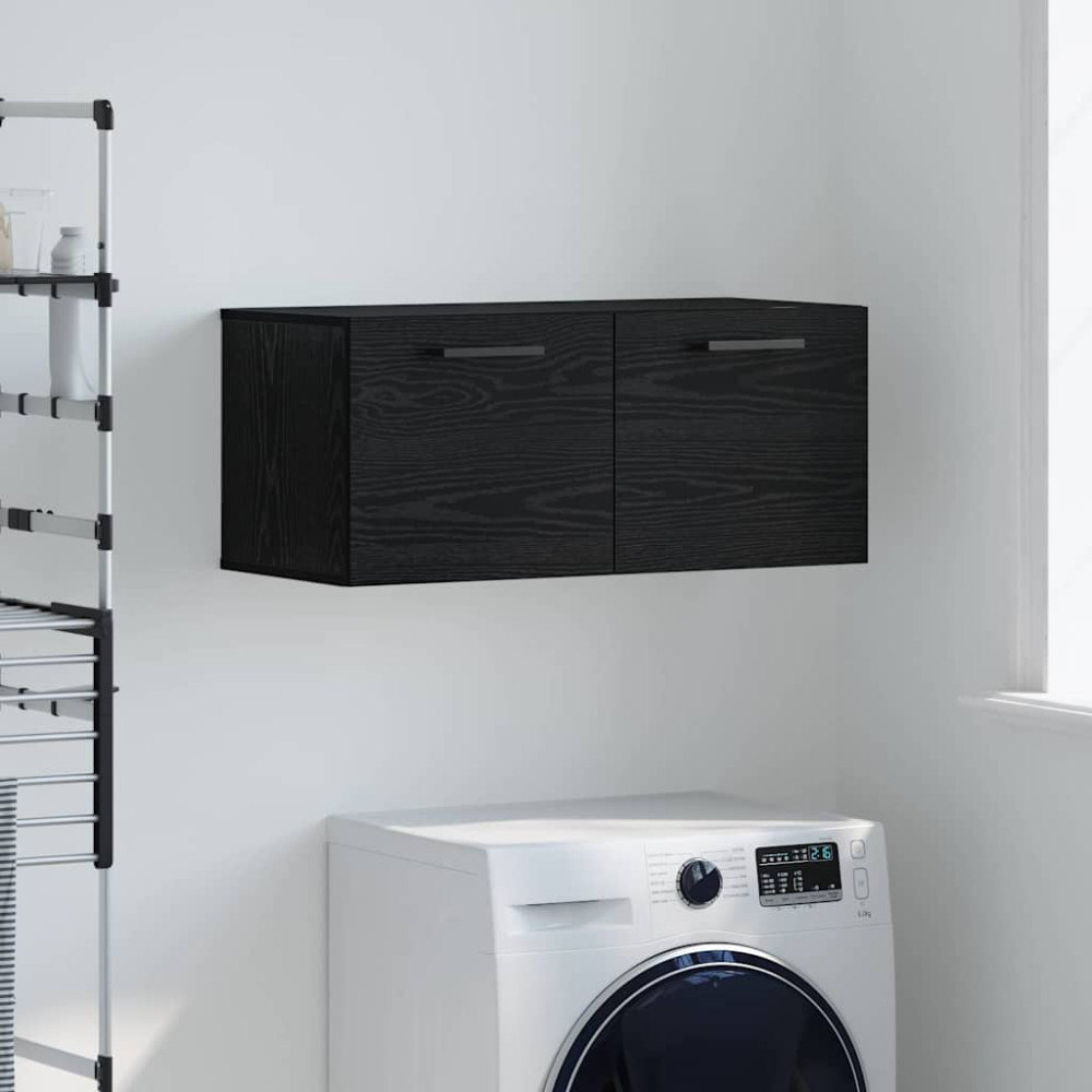 Väggskåp Svart ek 80 x 36.5 x 35 cm Konstruerat trä