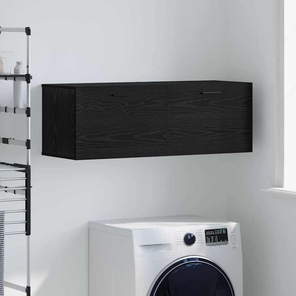 Väggskåp Svart ek 100 x 36.5 x 35 cm Konstruerat trä