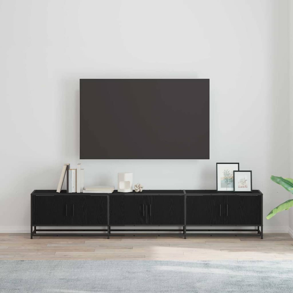 TV-skåp Svart ek 210 x 35 x 41 cm Konstruerat trä