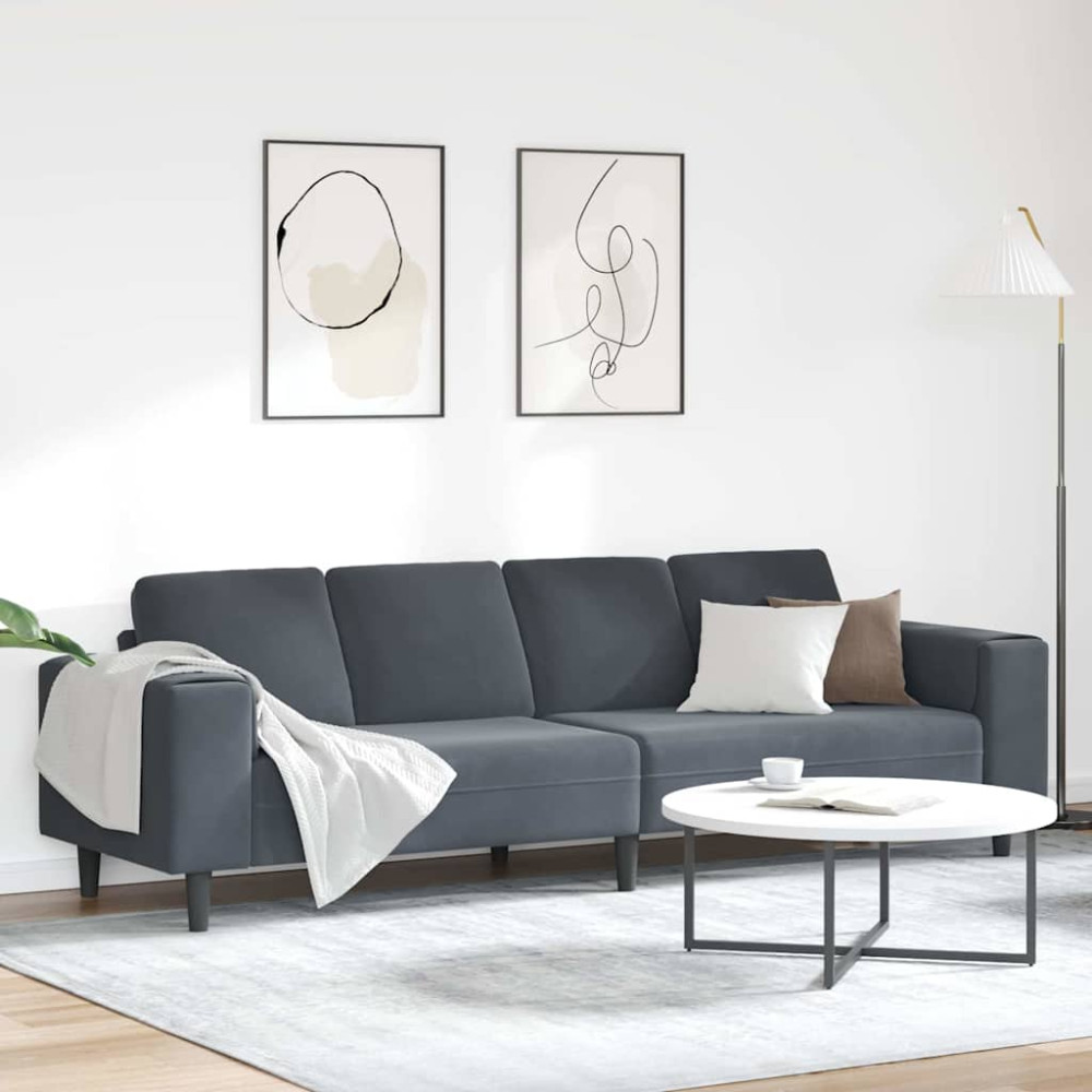 Soffset Mörkgrå Sammet