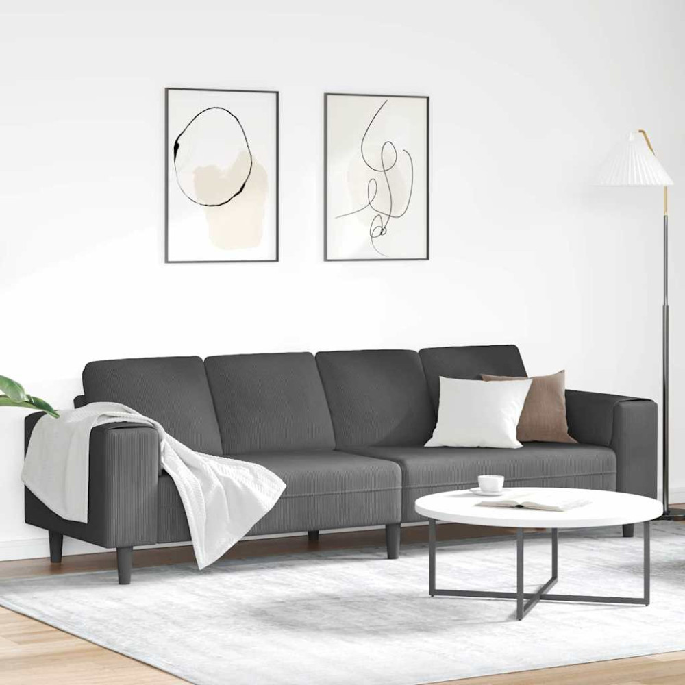 Tygsoffa med kudde Mörkgrå Mockatyg