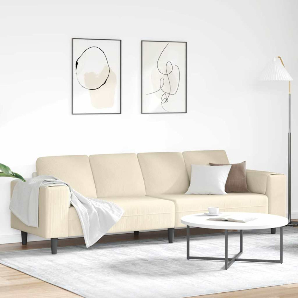 Tygsoffa med kudde Kräm 208 cm Mockatyg