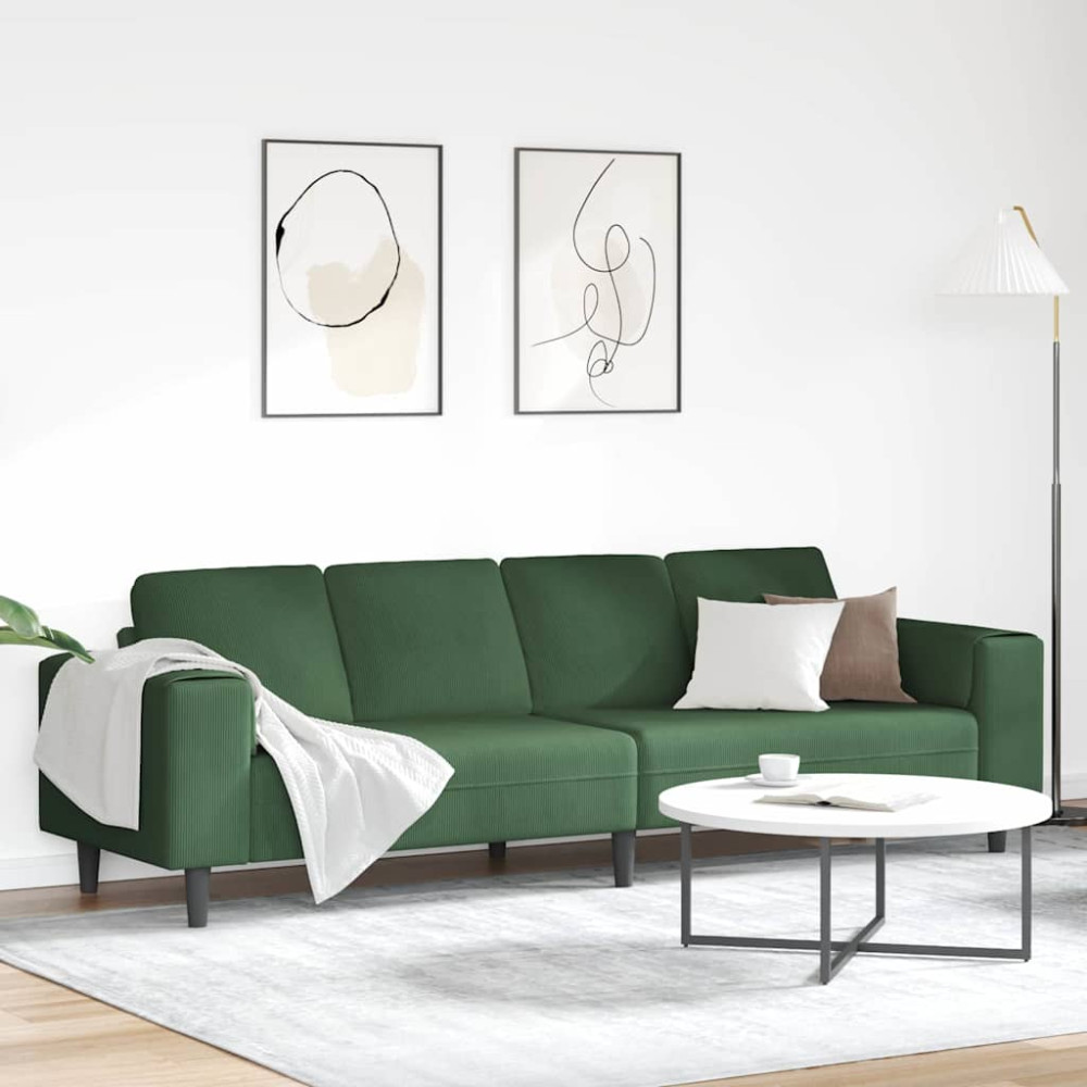 Tygsoffa med kudde Mörkgrön 208 cm Mockatyg