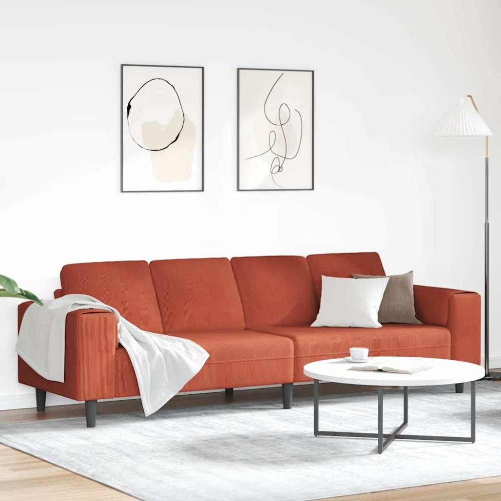 Tygsoffa med kudde Röd orange Mockatyg