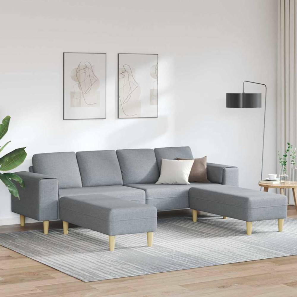Soffset 3 pcs Ljusgrå tyg
