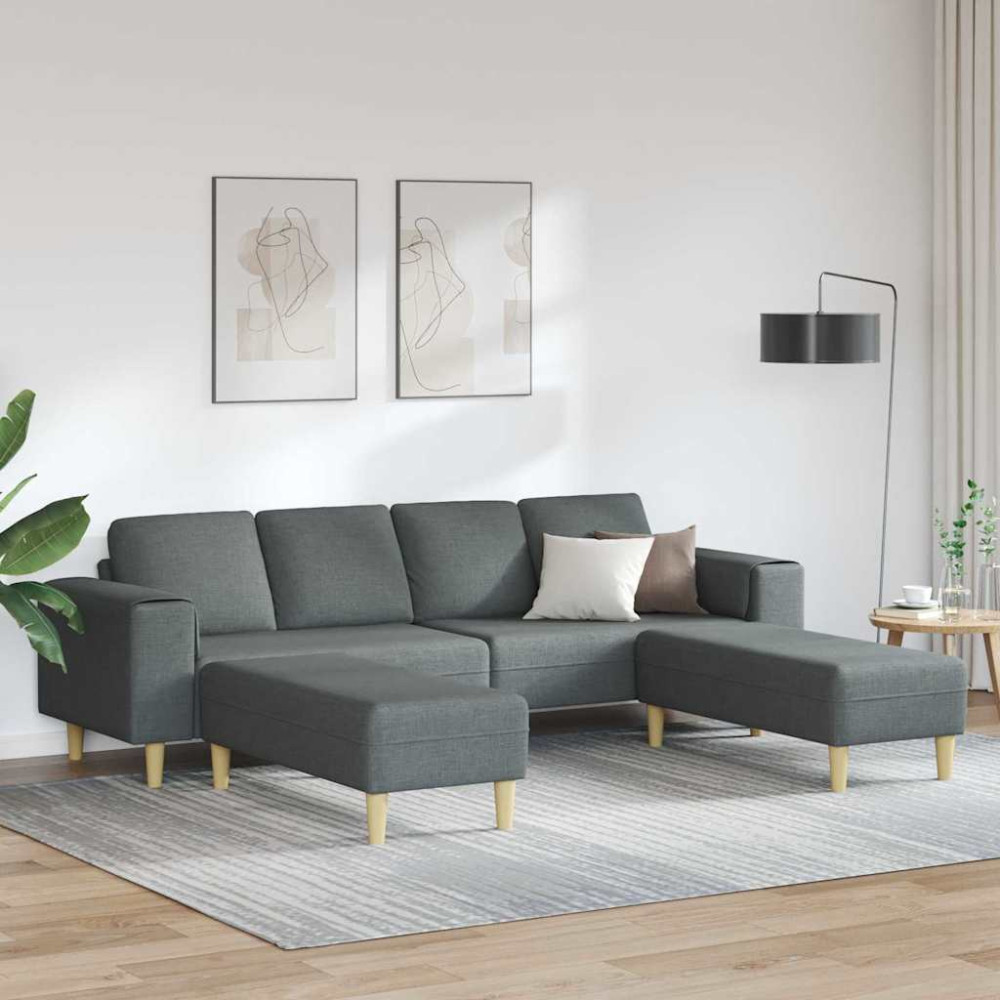 Soffset 3 pcs Mörkgrå tyg