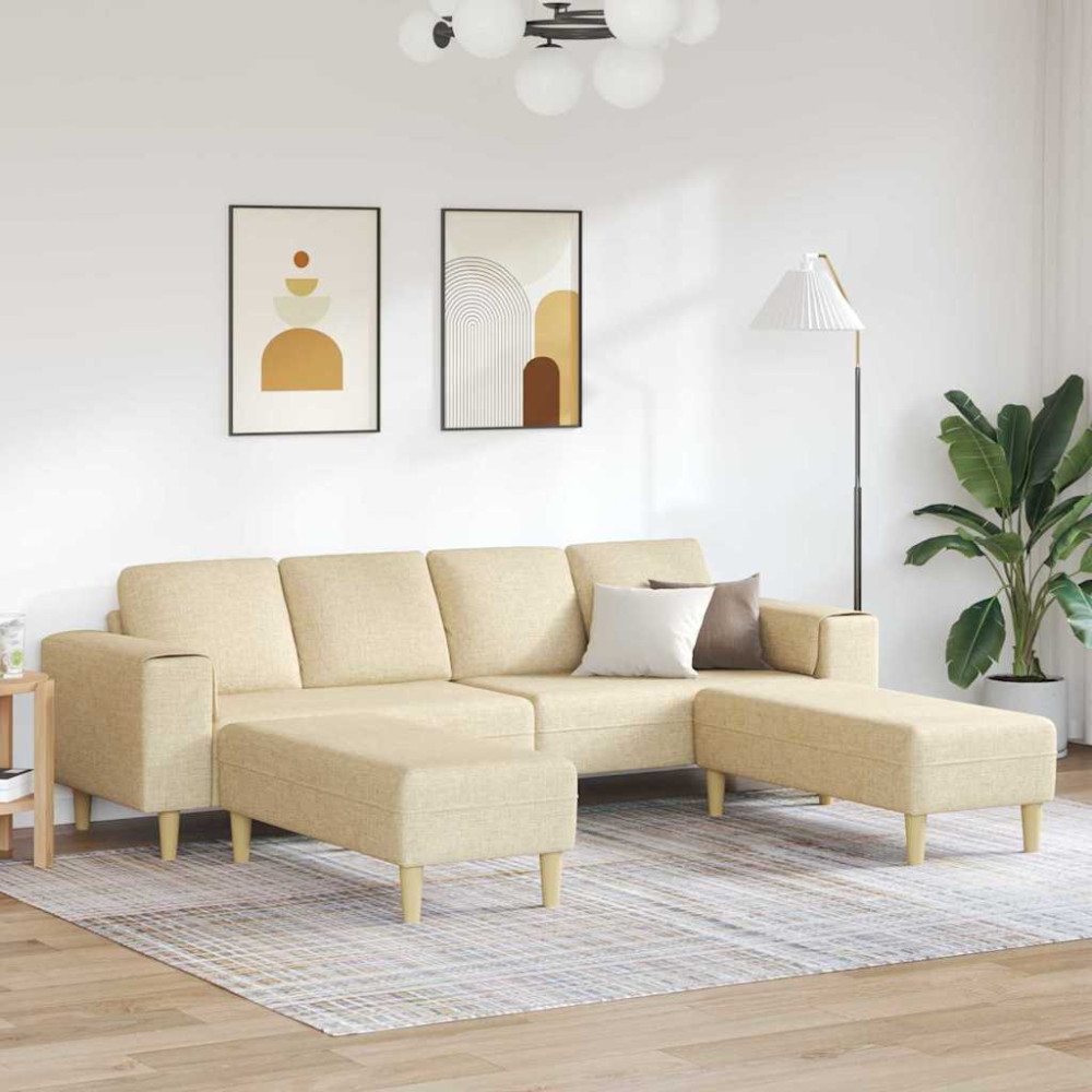Soffset 3 pcs Kräm tyg