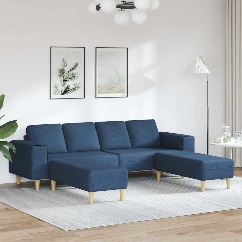 Soffset 3 pcs Blå tyg