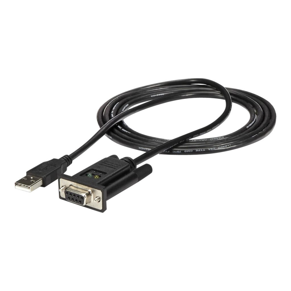 StarTech.com USB till nollmodem RS232 DB9 seriell DCE-kabeladapter med 1 port och FTDI - seriell adapter - USB 2.0 - RS-...