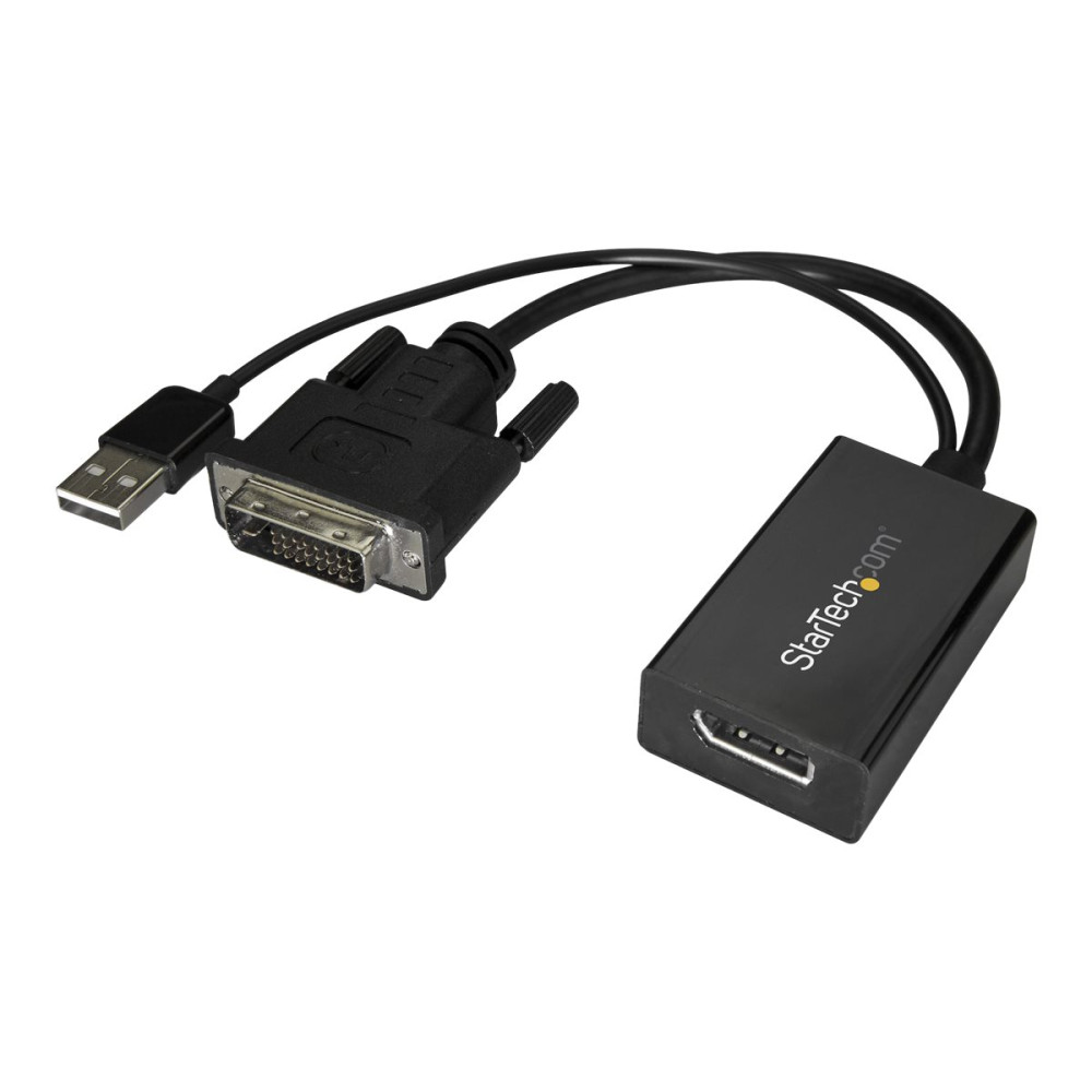 StarTech.com DVI till DisplayPort-adapter med USB-ström - 1920 x 1200 - videokort - DVI-D till DisplayPort
