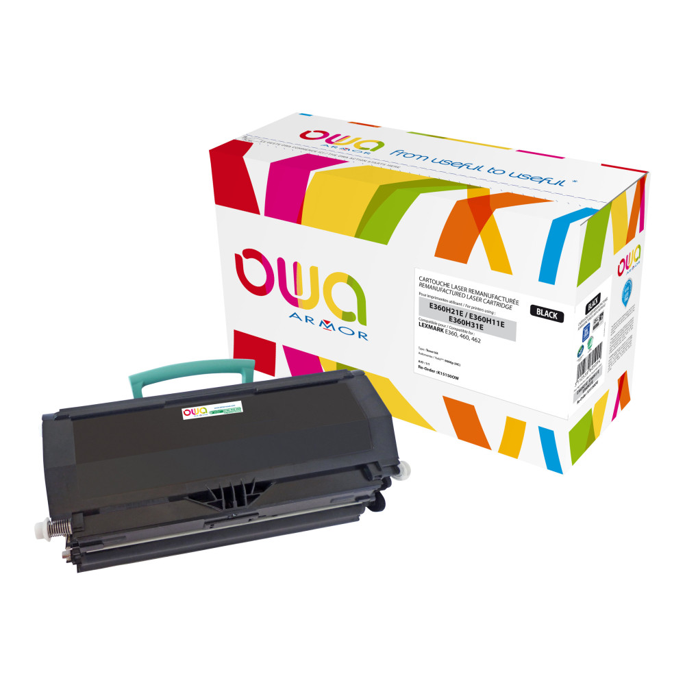 OWA - svart - kompatibel - återanvänd - tonerkassett (alternativ för: Lexmark E360H11E, Lexmark E360H21E, Lexmark E360H3...