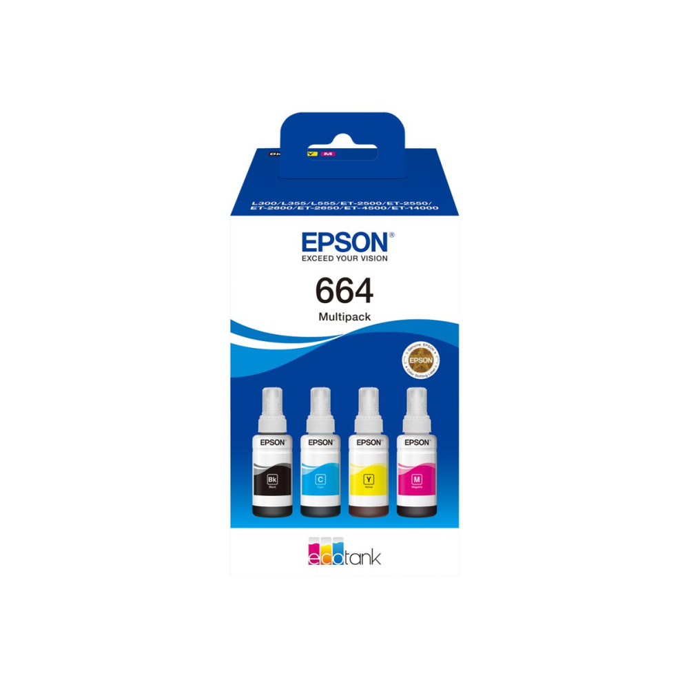 Epson EcoTank 664 - 4-pack - svart, gul, cyan, magenta - original - påfyllnadsbläck
