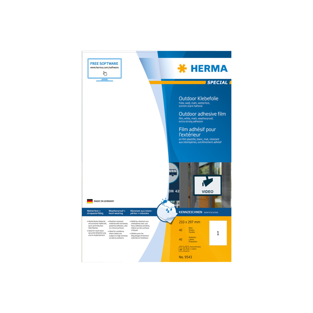 HERMA Special - filmetiketter - matt - 40 etikett (er) - A4