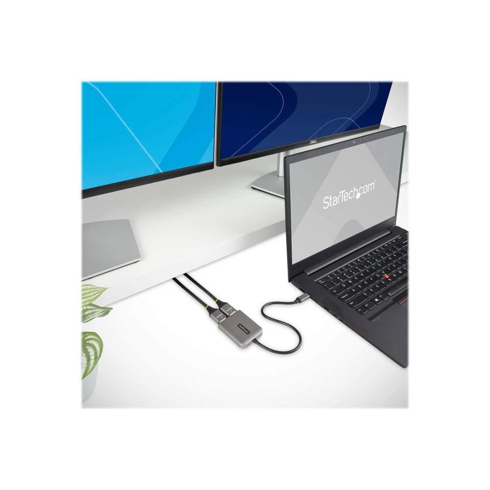 StarTech.com USB-C to Dual HDMI MST HUB, Dual HDMI 4K 60Hz, USB Type C Multi Monitor Adapter for Laptop w/ 1ft (30cm) ca...