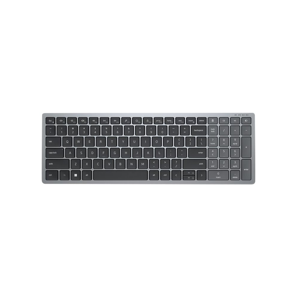Dell KB740 - tangentbord - kompakt, flera enheter - QWERTY - hela norden - Titan gray Inmatningsenhet