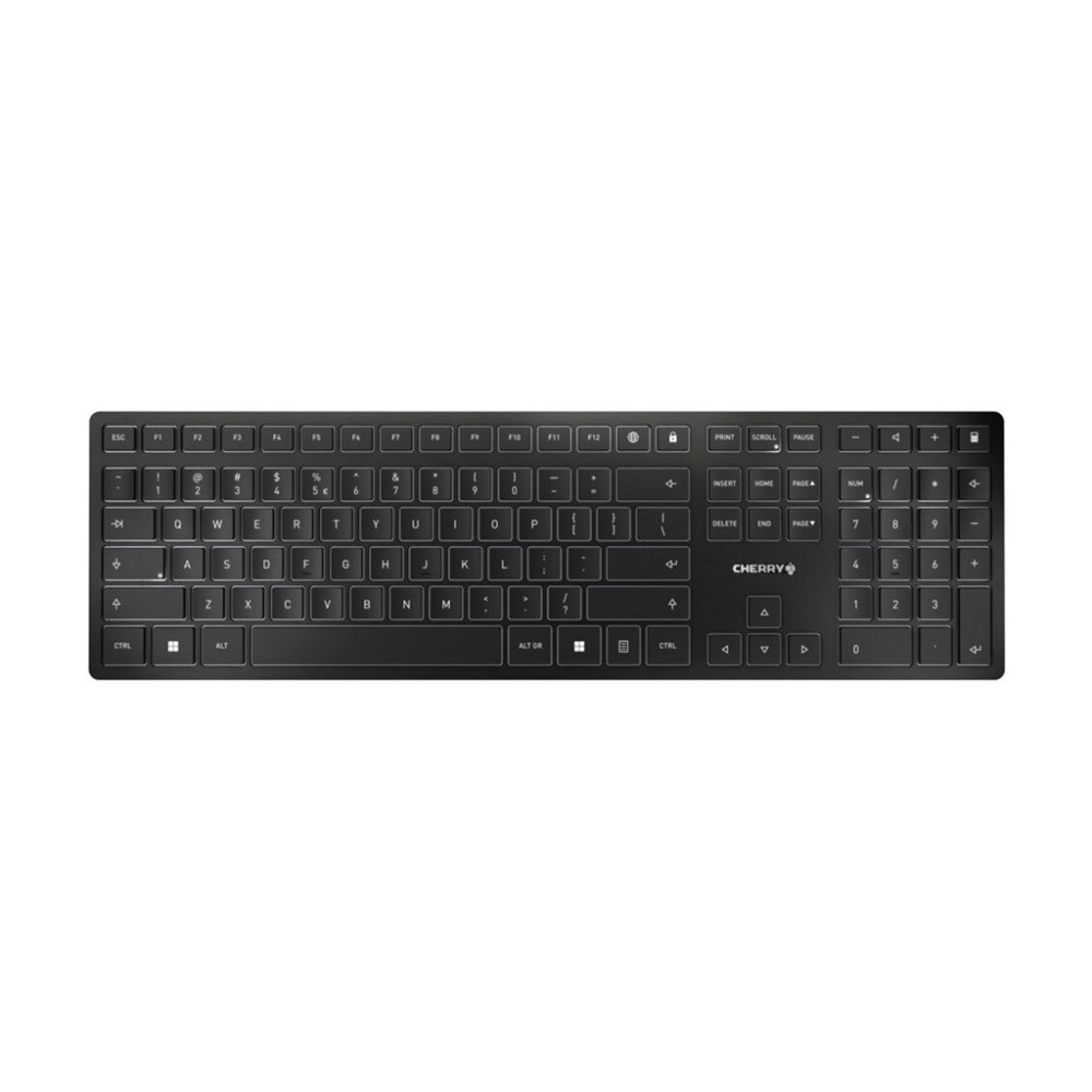 CHERRY KW 9100 SLIM - tangentbord - QWERTY - Engelska - Europa - svart, silver Inmatningsenhet