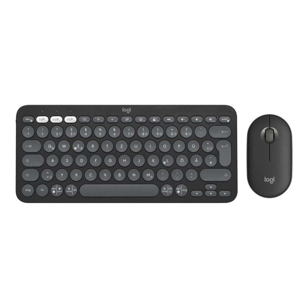 Logitech Pebble 2 Combo - sats med tangentbord och mus - QWERTY - USA, internationellt - tonal rose Inmatningsenhet