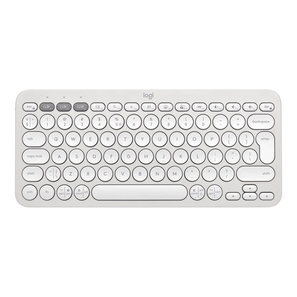 Logitech Pebble Keys 2 K380s - tangentbord - QWERTY - USA, internationellt - tonal white Inmatningsenhet