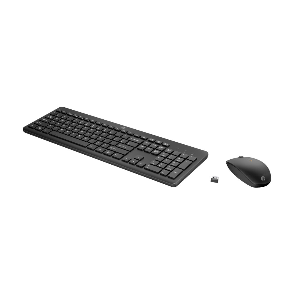 HP 235 - sats med tangentbord och mus - 3-zons layout, låg profil på tangenterna full size - QWERTY - engelska - svart -...