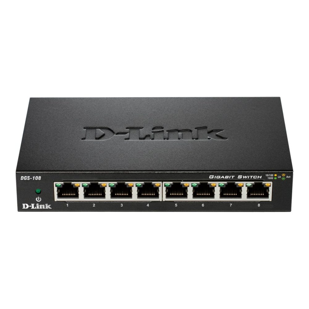 D-Link DGS 108 - switch - 8 portar - ohanterad