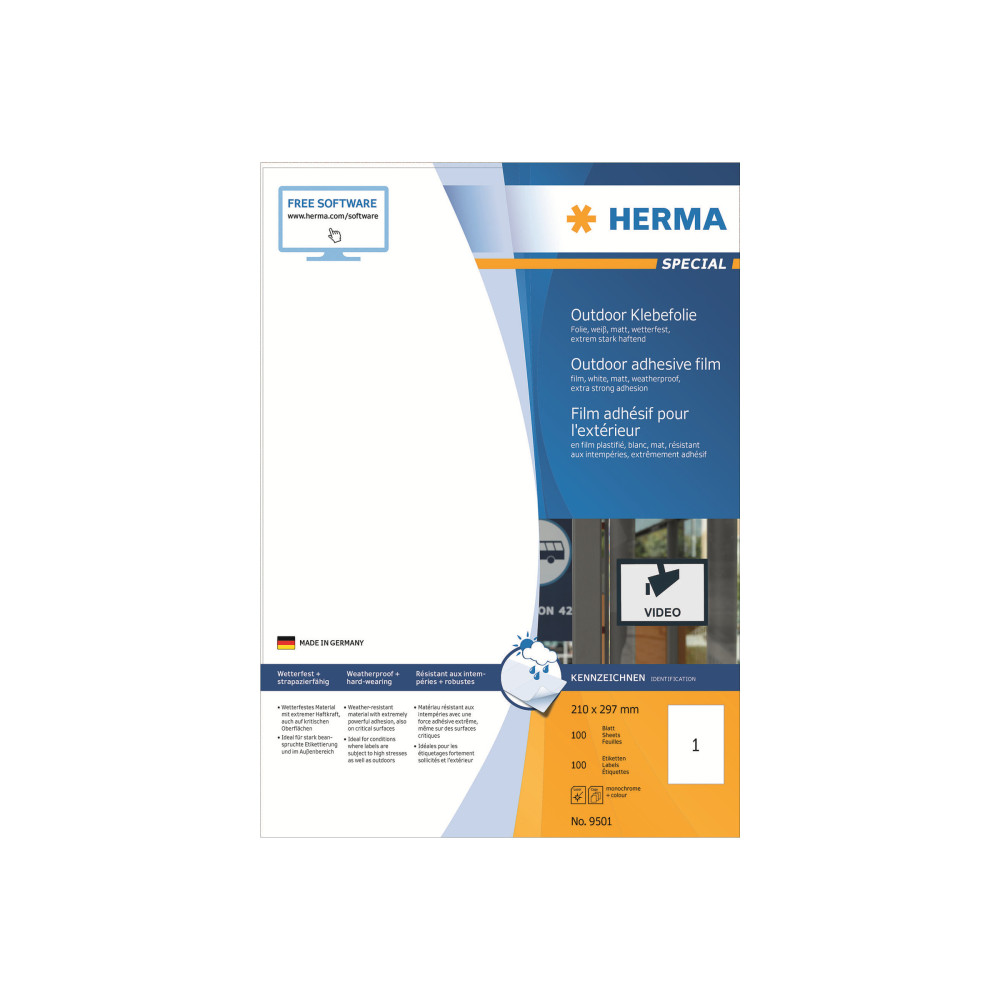 HERMA Special Outdoor Klebefolie - filmetiketter - matt - 10 stk - A4