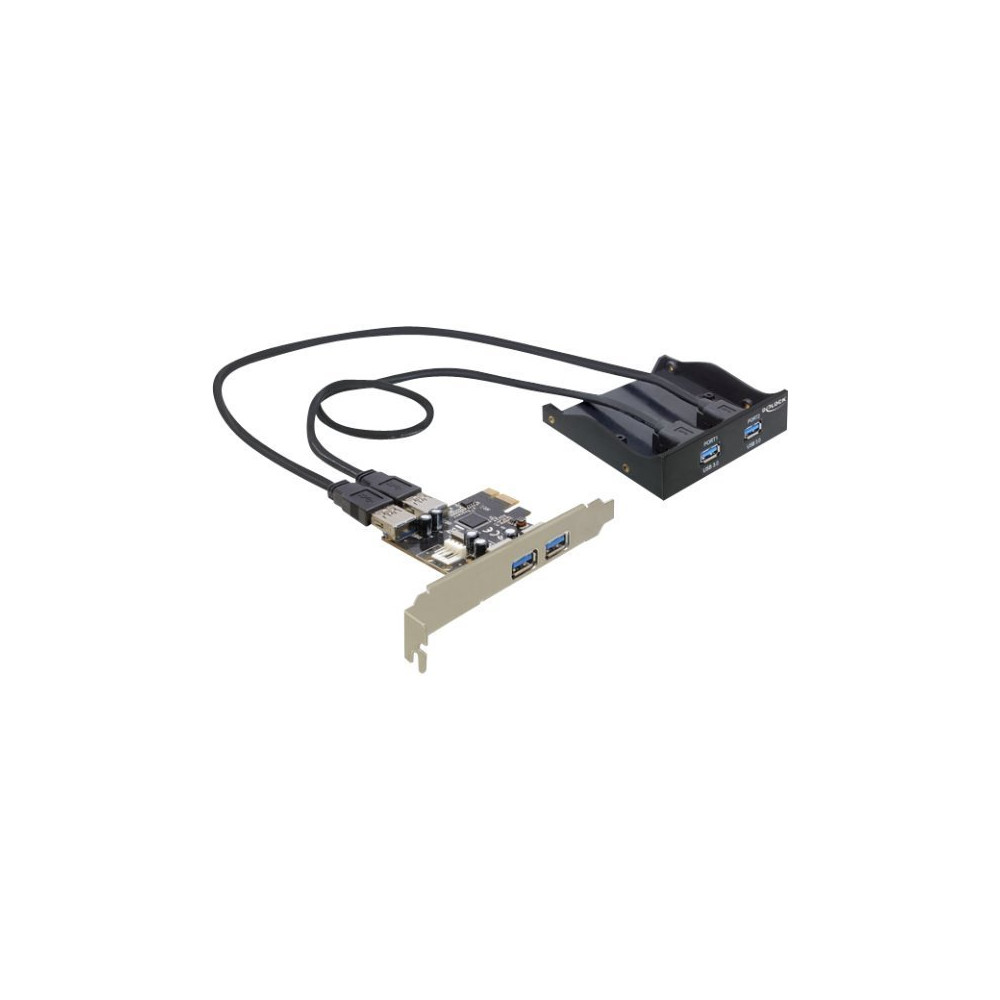 Delock Front Panel 2 x USB 3.0 + PCI Express Card 2 x USB 3.0 - USB-adapter - PCIe - 4 portar
