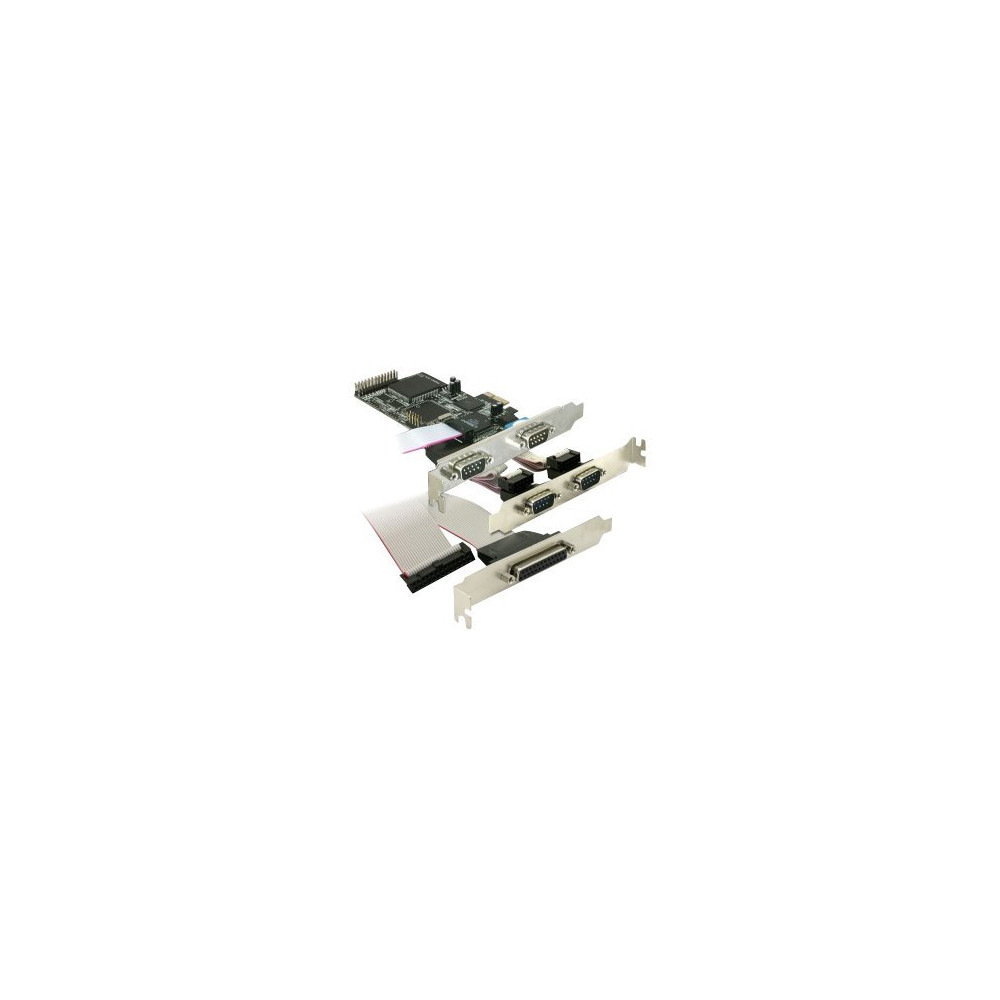 Delock PCI Express card 4 x serial, 1x parallel - parallellt/seriellt kort - PCIe - 4 portar