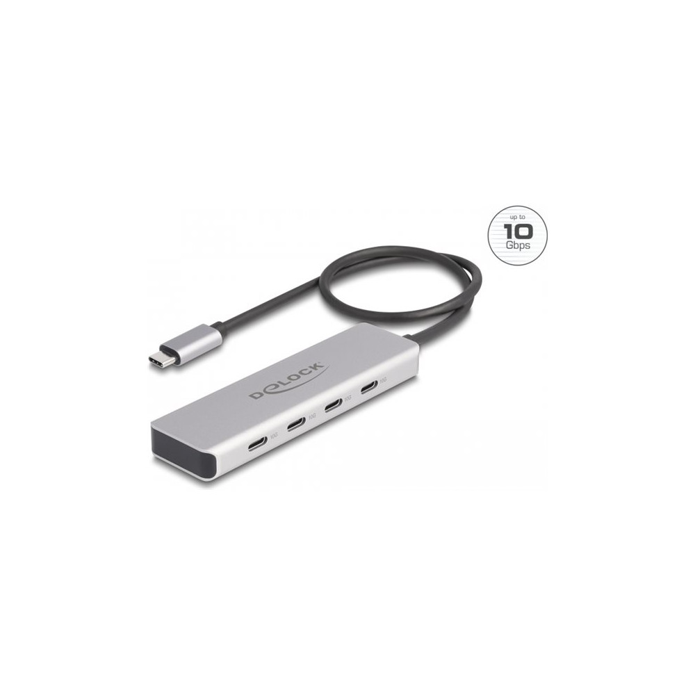 Delock - hubb - 10 Gbps, with 35 cm connection cable - 4 portar