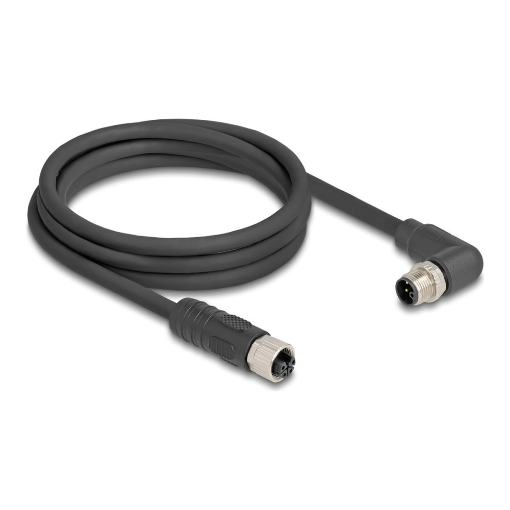 Delock - sensorkabel - 4 stifts M12 till 4 stifts M12 - 2 m