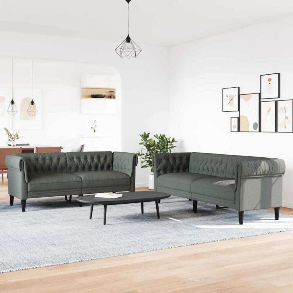 Soffset 2 pcs Mörkgrå tyg
