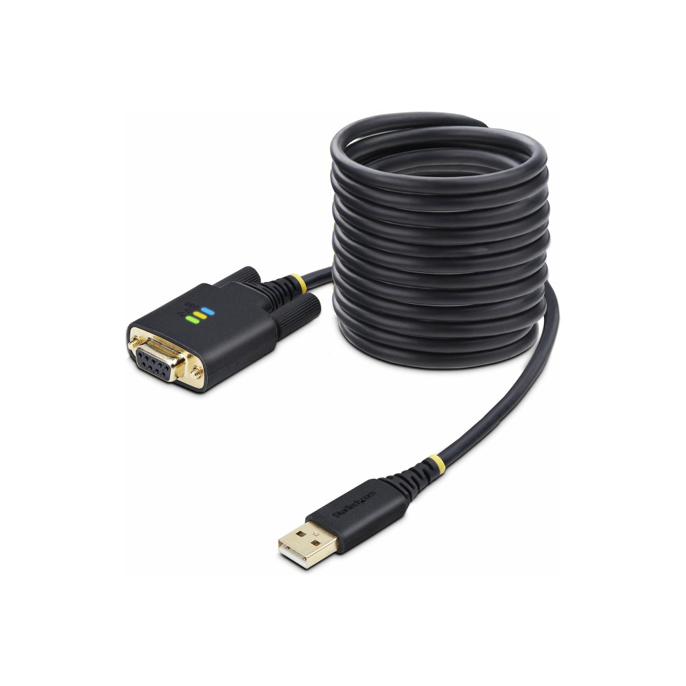 StarTech.com 10ft (3m) USB to Null Modem Serial Adapter Cable, Interchangeable DB9 Screws/Nuts, COM Retention, USB-A to...