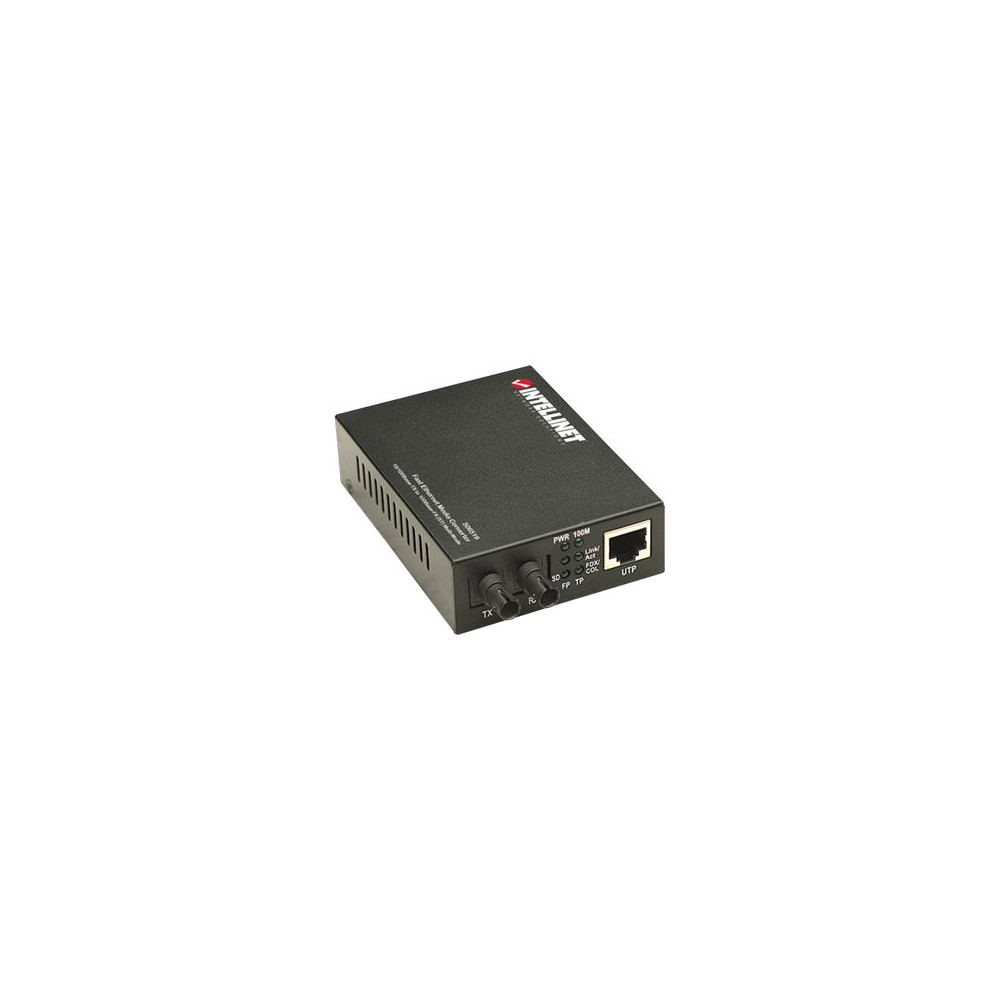 Intellinet Fast Ethernet Media Converter, 10/100Base-Tx to 100Base-Fx (ST) Multi-Mode, 2 km (1.24 mi) - medieomvandlare...