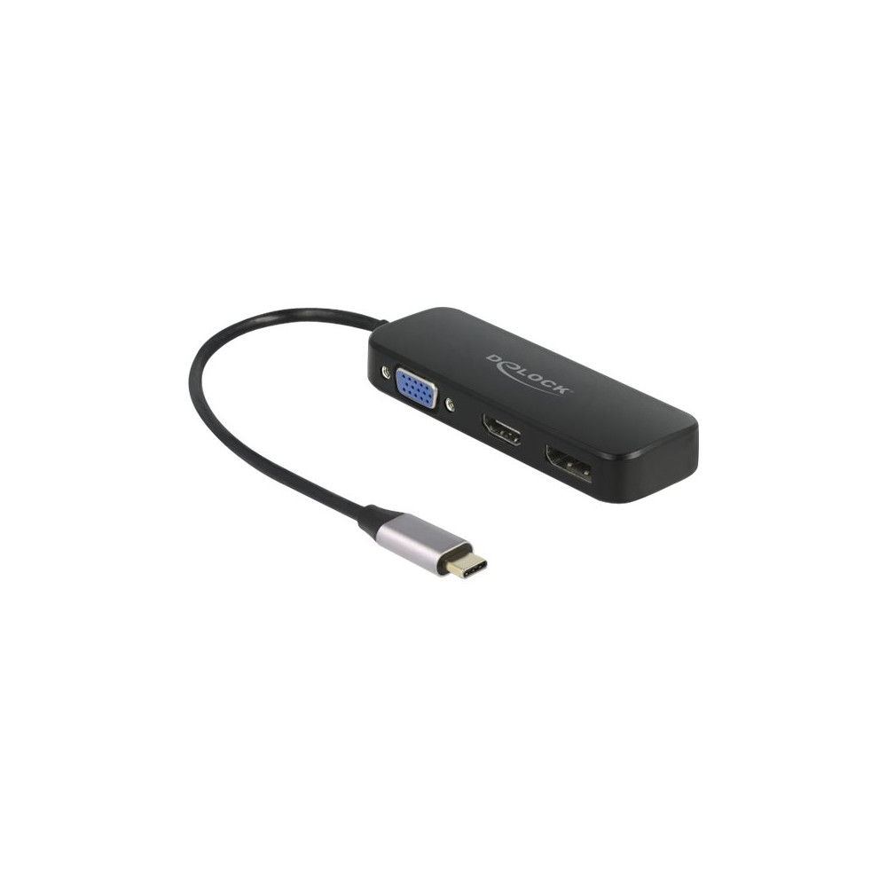 Delock - dockningsstation - USB-C / Thunderbolt 3 - VGA, HDMI, DP