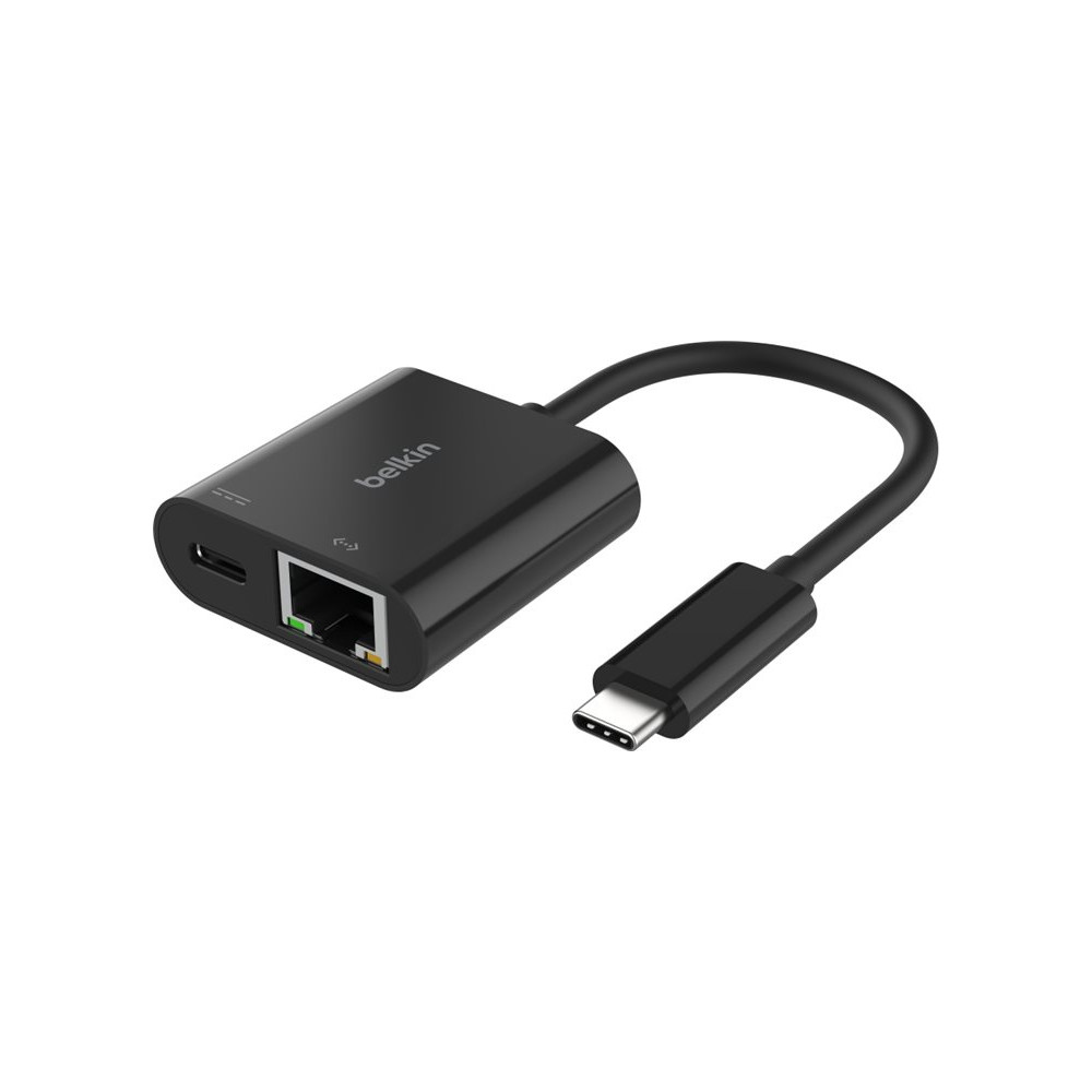 Belkin - nätverksadapter - USB-C - Gigabit Ethernet x 1 + USB-C (endast ström) x 1
