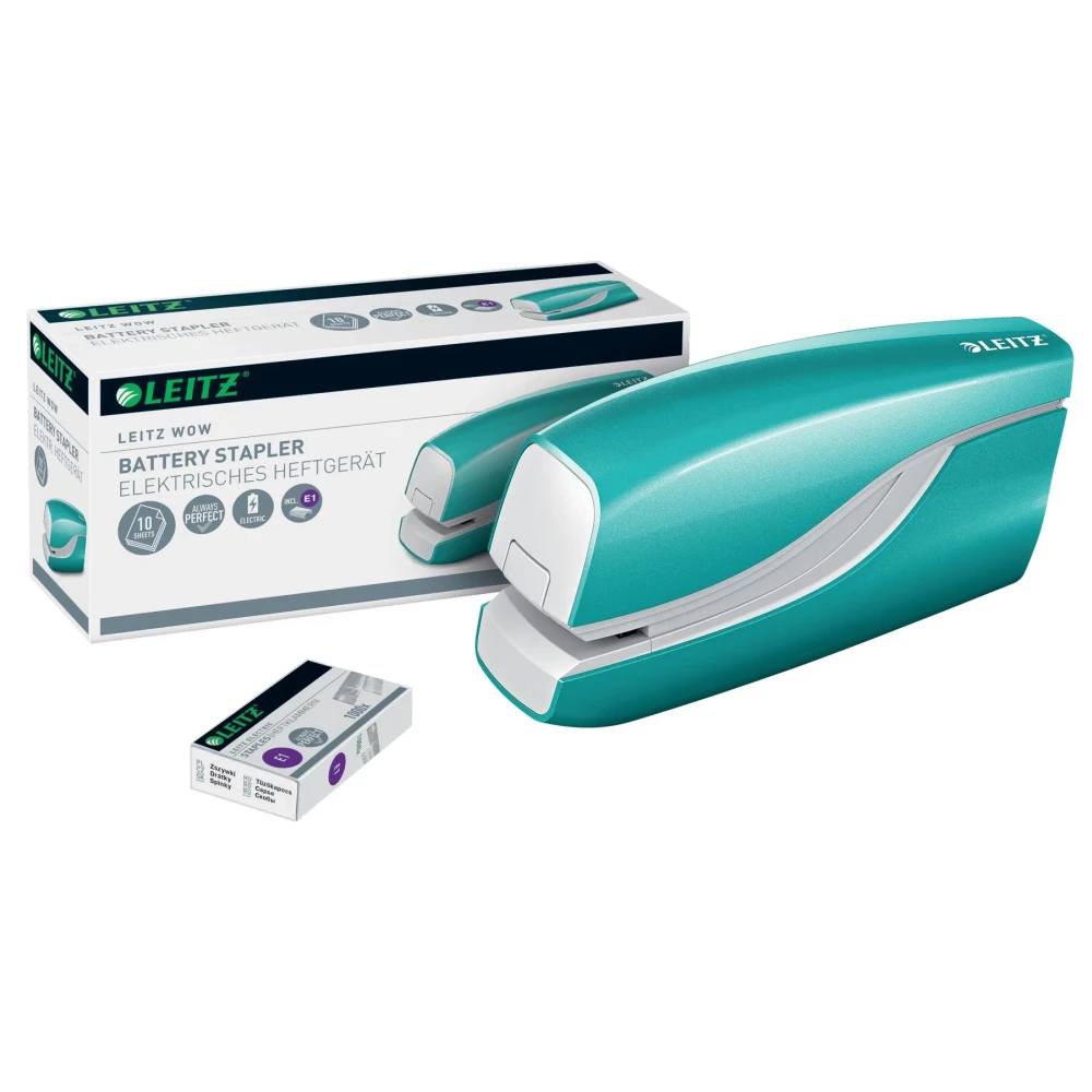 Leitz WOW NeXXt elektrisk häftapparat - 10 ark - isblå