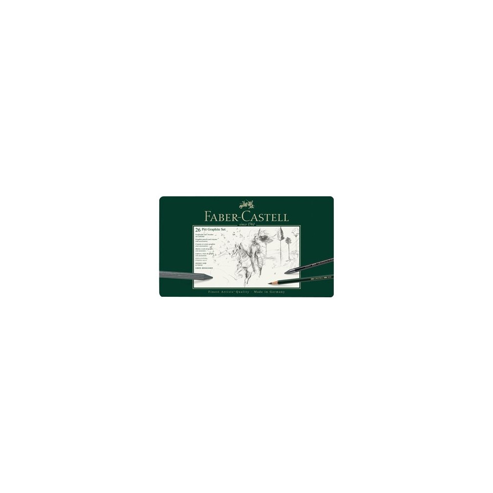 Faber-Castell PITT GRAPHITE - pencil, crayon and paint brush set - 2B, 2H, 3B, 4B, 6B, 8B, 9B, B, HB