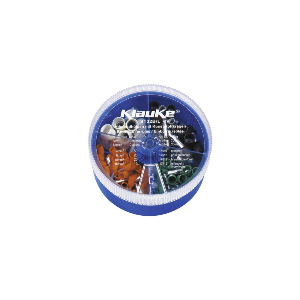 Klauke ST32B Sortiment kabelskor 4 mm² 16 mm² Orange, Grön,...