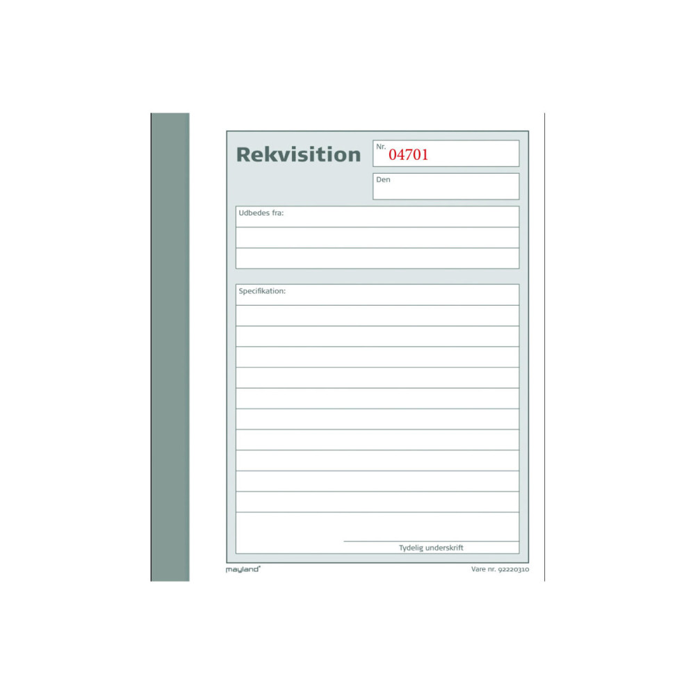 Mayland - beställningsbok - 50 ark - 108 x 150 mm - Kopia