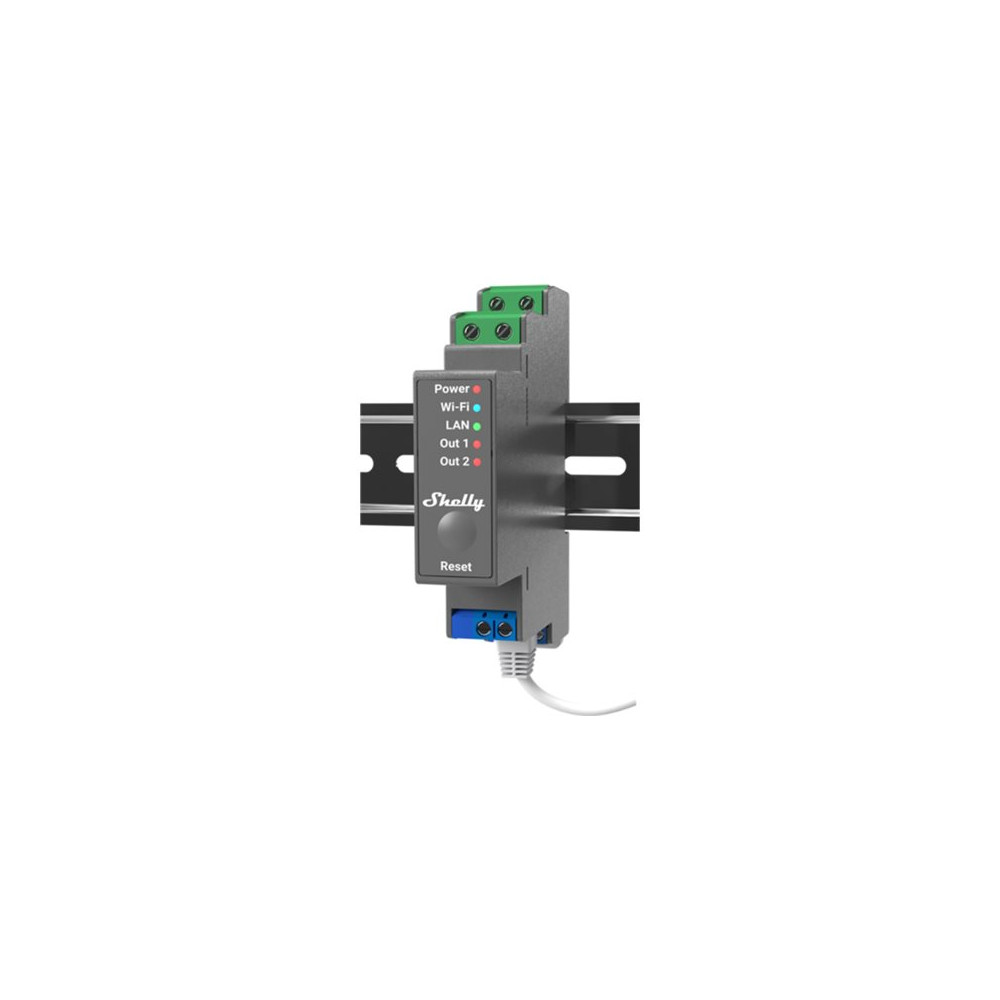 Shelly Relay Pro 2 WLAN LAN Switch Actuator 2 faser 2x 16A M...