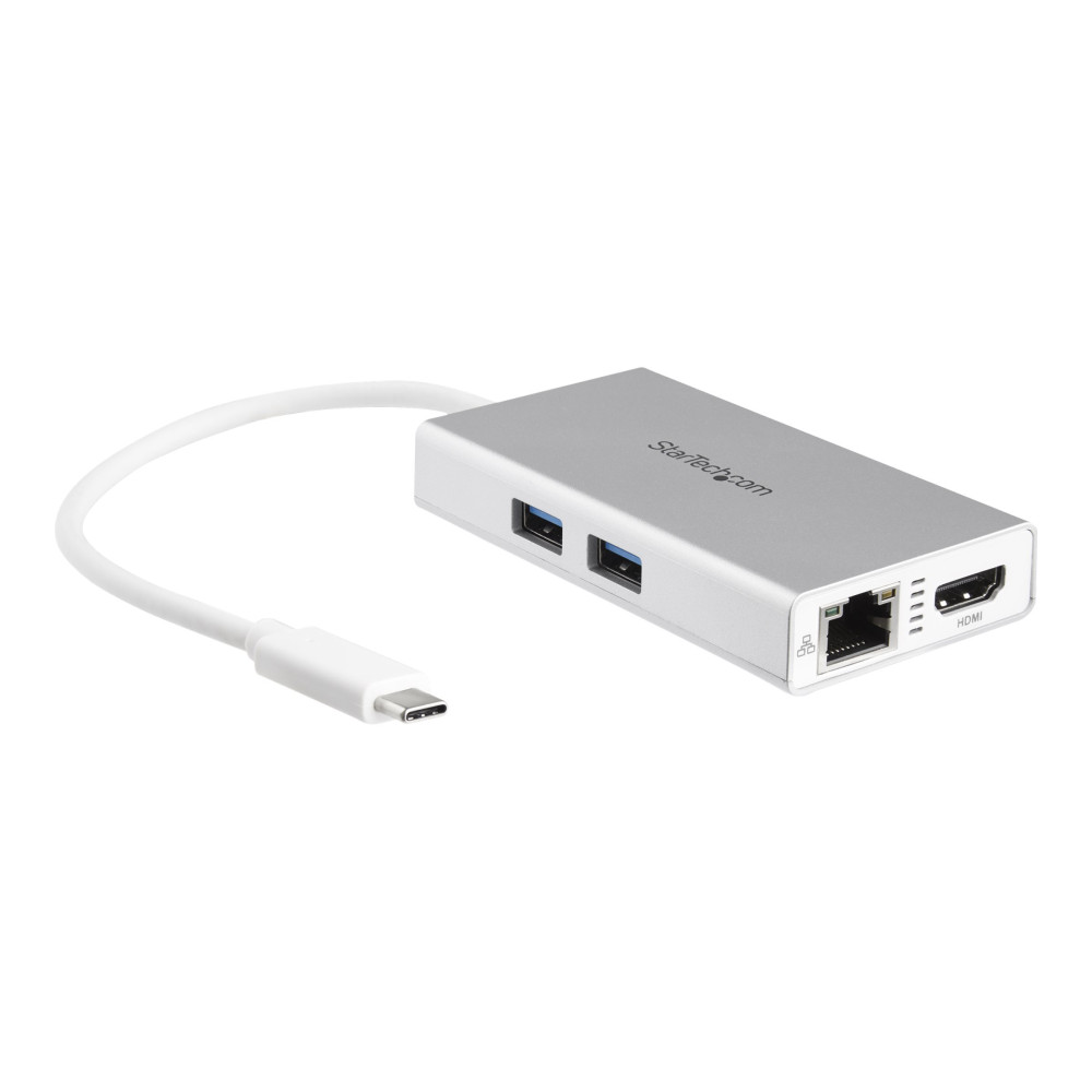 StarTech.com USB-C-multiportadapter med 4K HDMI - 2 USB-A-portar - 60 W PD - Silver och vit - dockningsstation - USB-C /...