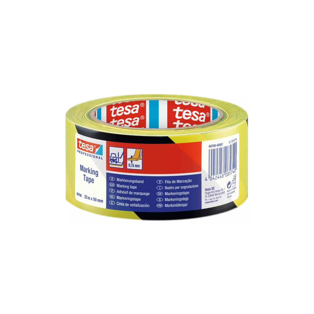 TESA 60760-00087, Silvertejp, Svart, Gul, 33 m, Inomhus, PVC...