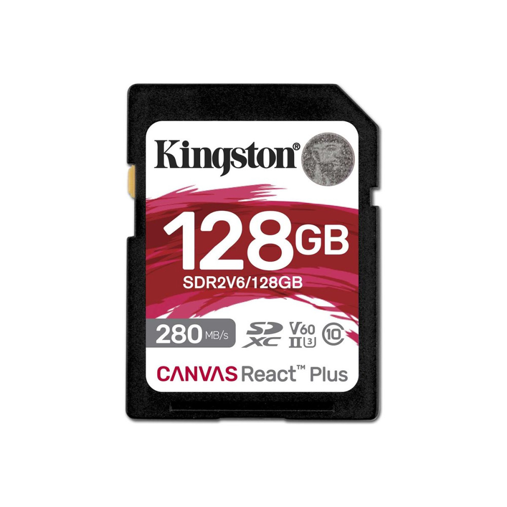 Kingston Canvas React Plus - flash-minneskort - 128 GB - SDXC UHS-II