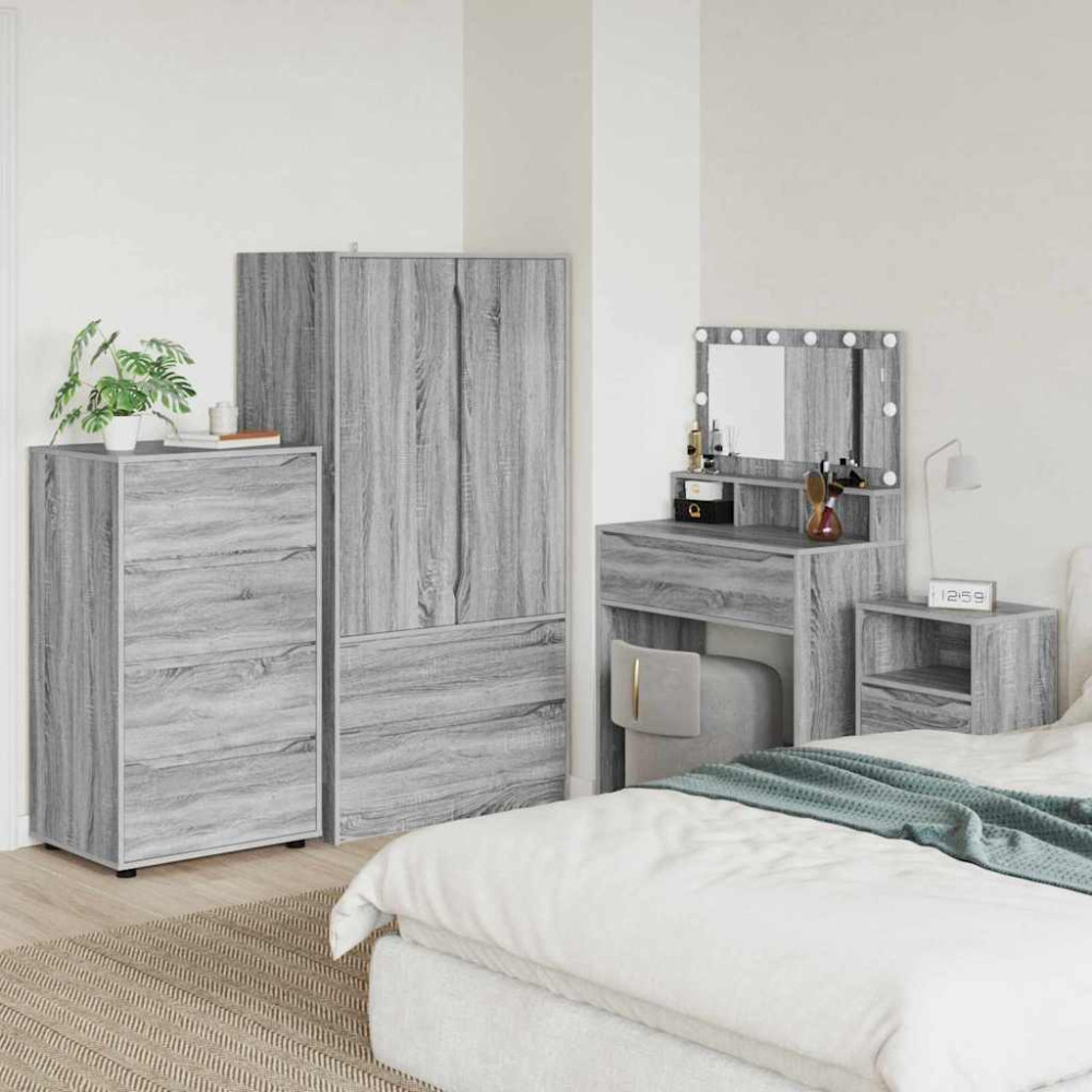 Förvaringsskåp 2 pcs Grå Sonoma 60 x 48 x 105 cm