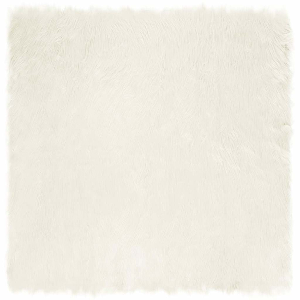 Syntetisk Fårskinnsmatta Vit 160 x 160 cm Polyester