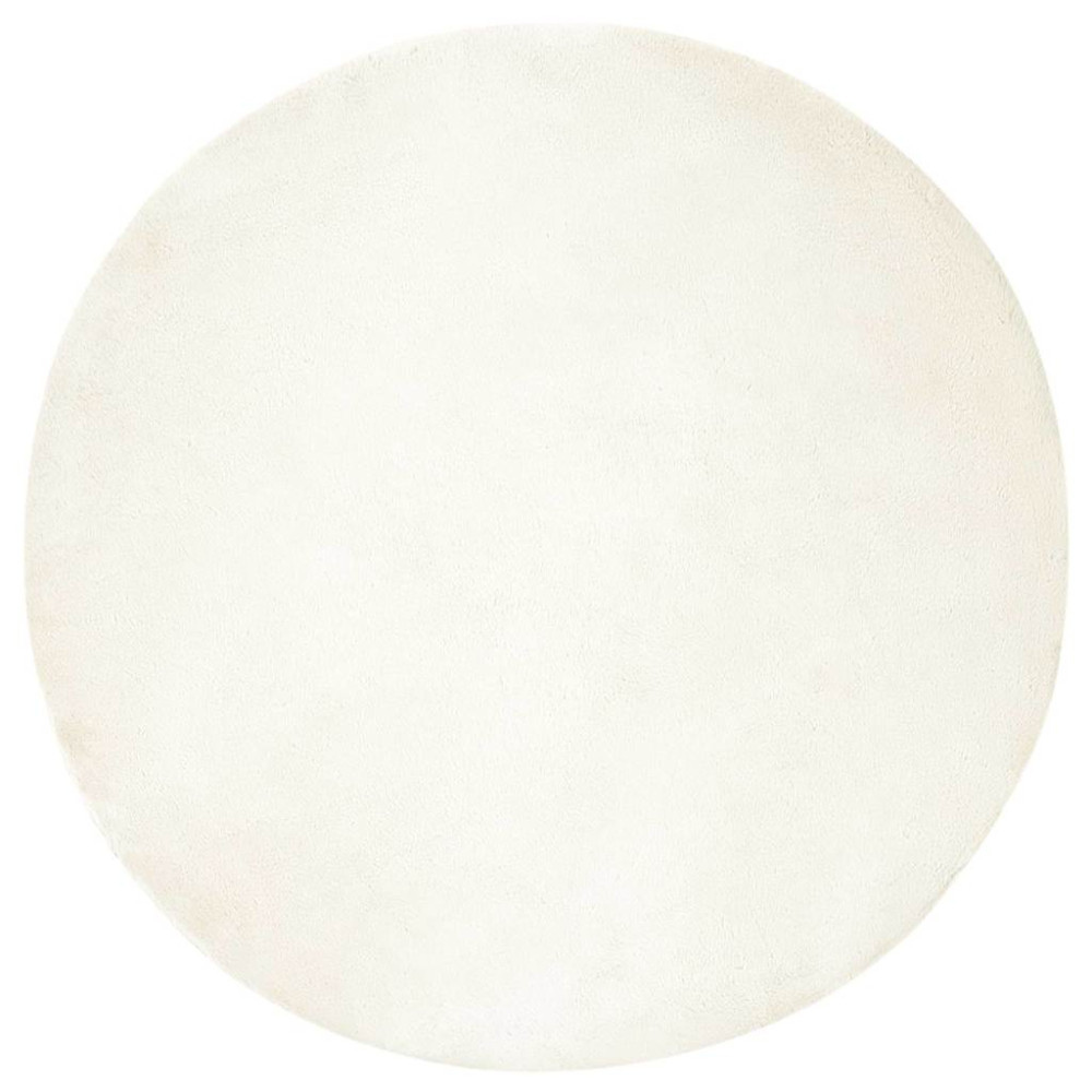 Fusk-kaninpälsmatta Vit Ø 160 cm Polyester
