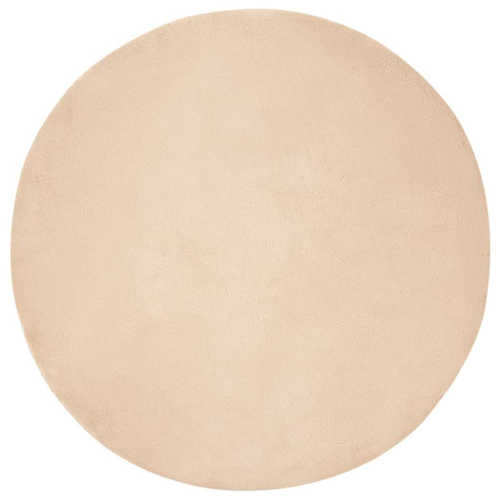 Fusk-kaninpälsmatta Beige Ø 120 cm Polyester
